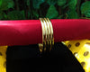 B0126_Exquisite bangle set with Colorful metal bangles along with Matte Gold plated plain bangles.
