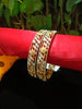 B063_Gorgeous gold plated bangles  studded with  American Diamond  stones.