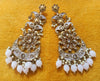 E0127_Gorgeous Meenakari Danglers studded with American Diamond stones with a touch of light pink bead drops.