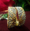 B0159_Gorgeous design silver crafted bangle studded with American Diamond stones.