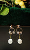 E0551_Lovely danglers with beautiful touch of beads along with stones (medium size hanging )