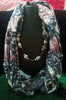 P039_Beautiful blue soft pendant scarf with a touch of beautiful beads.