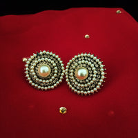 E0611_Gorgeous big studs with a delicate work of stones & pearls.