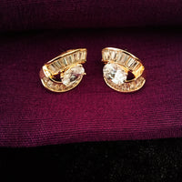 E0624_Elegant Rose Gold American Diamond Crafted design studs.