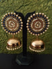 E0308_Gorgeous Meenakari Danglers studded with American Diamond stones with a touch of light Blue and white bead drops.