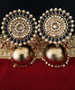 E0308_Gorgeous Meenakari Danglers studded with American Diamond stones with a touch of light Blue and white bead drops.