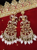 E0127_Gorgeous Meenakari Danglers studded with American Diamond stones with a touch of light pink bead drops.