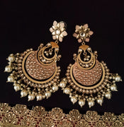 E0139_Classy meenakari dangers with delicate meena work with a touch of pearls.