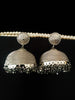 E0675_Gorgeous grand German silver oxidized jumkas with a touch of bead drops.