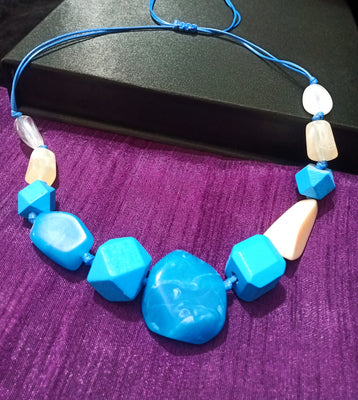 N0164_Vibrant Glossy colored bead Necklace.