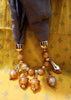 P048_Beautiful brown shade soft pendant scarf with a touch of beautiful orange bead work .