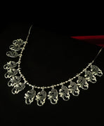 N0287_1 Elegant Oxidized choker necklace with delicate design.