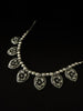 N0290_Lovely Oxidized choker necklace with delicate heart shaped flower design pendants with a touch of beads.