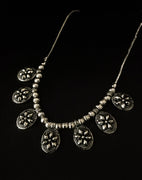 N0292_Lovely Oxidized choker necklace with delicate oval shaped design pendants.