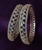 B0199_Lovely fine rose gold bangles embellished with American Diamond stones with delicate stone work.