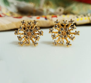 E0813_Beautiful star shaped studs with a touch of delicate stone work.