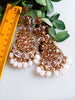 E0127_Gorgeous Meenakari Danglers studded with American Diamond stones with a touch of light pink bead drops.