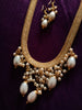 N0109_ Gorgeous necklace set with a touch of stones and pearls.