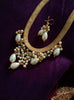 N0109_ Gorgeous necklace set with a touch of stones and pearls.