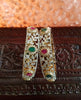 B015_Classy Style Silver plated Bangles studded with American Diamond & pink and green ruby stones.