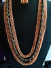 N013_Gorgeous peach colored crystal necklace studded with semi precious stones.