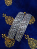 B0158_Elegant design silver crafted bangle studded with American Diamond stones.