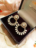 E0204_Elegant American diamond studded earring with touch of pearls.