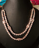 N0367_Classy layered American Diamond stones embellished floral necklace set with delicate craft work.