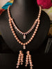 N0370_Elegant layered dazzling delicate design American Diamond stones embellished necklace set.