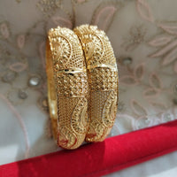 B0244_Classic Gold plated bangles with delicate craft work.
