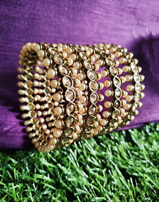 B0248_Lovely designer bangles with delicate craft work with a touch of stones & beads.