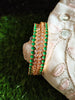 B0251_Lovely Trendy style American Diamond bangles with delicate work with a touch of green stones.