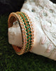 B0251_Lovely Trendy style American Diamond bangles with delicate work with a touch of green stones.