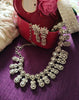 N0373_Elegant dazzling delicate design American Diamond stones embellished necklace set.