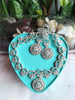 N0421_Elegant dazzling American Diamond stones embellished necklace set with delicate stone work.