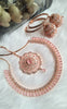 N0424_Gorgeous  designer rose gold american diamond embellished necklace set with a touch of  light pink stones.