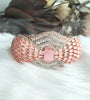 B0272_Gorgeous grand bracelets studded with delicate work of american diamond stones with a touch of pink stones.