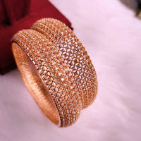 B0267_Gorgeous broad design Bangles with delicate stone work.