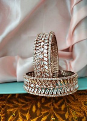 B0297_Gorgeous designer bangles studded with American Diamond stones with delicate stone work.