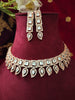 N0479_Classic square design American Diamond stones embellished necklace set.