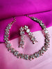 N0490_Lovely designer rose gold american diamond studded choker necklace set.