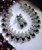 N0513_Gorgeous designer necklace embellished with american diamond stones with a touch of delicate blue stone  work.