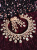 N0515_Ravishing designer necklace embellished with american diamond stones with delicate stone  work.