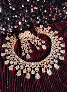 N0515_Ravishing designer necklace embellished with american diamond stones with delicate stone  work.