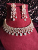 N0515_Ravishing designer necklace embellished with american diamond stones with delicate stone  work.