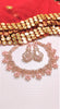 N0541_Elegant flower design choker necklace embellished with american diamond stones with a touch of pink stones.