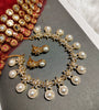 N0458_Lovely American Diamond necklace set with delicate stone work  with a touch of pearls.