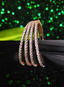 B0317_Elegant sleek design American Diamond bangles with delicate stone work.