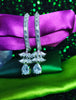 E0875_Ravishing designer American diamond embellished hoop danglers with a jumka drop.