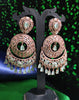 E0883_Ravishing circular design designer rose gold earrings with delicate stone work.